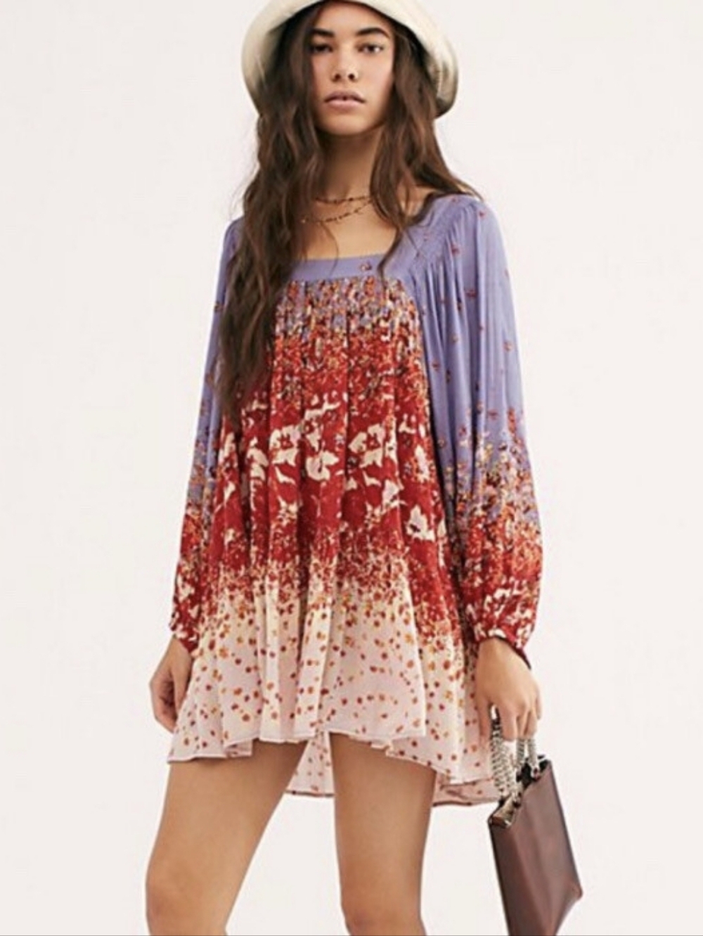 FREE PEOPLE Simple Thing Tunic Colorful Fun Babydoll Dress